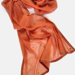 Rust chanderi Golphool saree